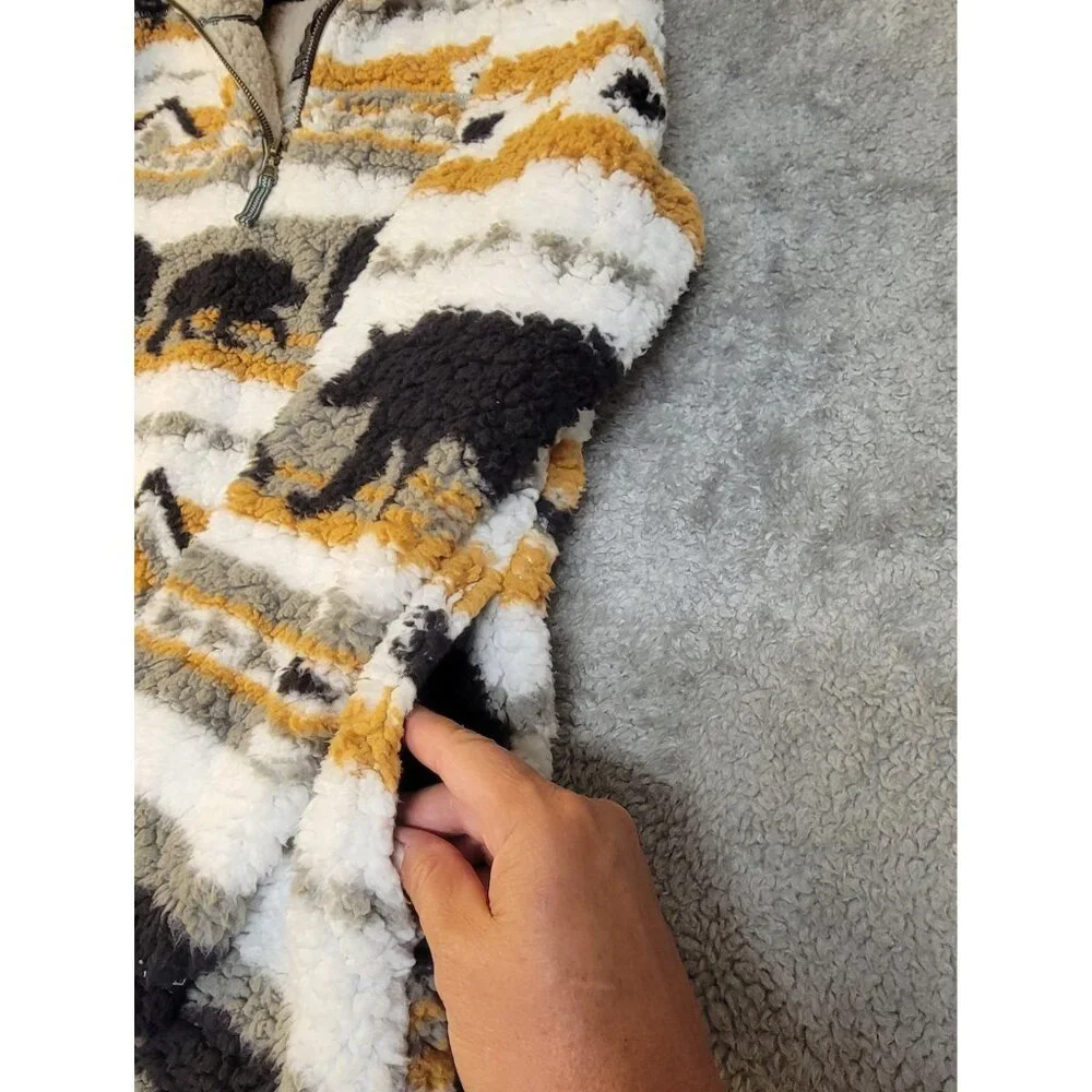 Cabin Fever by Ramatex Sherpa Pullover Bear Sweater - Picture 3 of 15